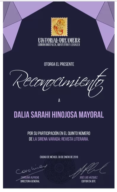 Reconocimiento por Sirena Varada.